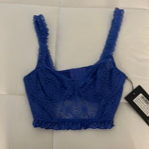 PLT BLUE CORSET CROP TOP NEVER WORN SIZE 4